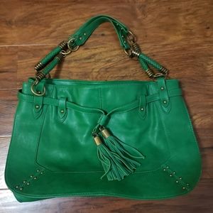 Brand New Green Jessica Simpson Hobo Bag with Animal Print Lining